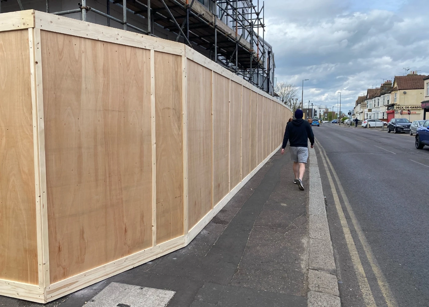 Temporary hoarding and perimeter fencing on a construction site